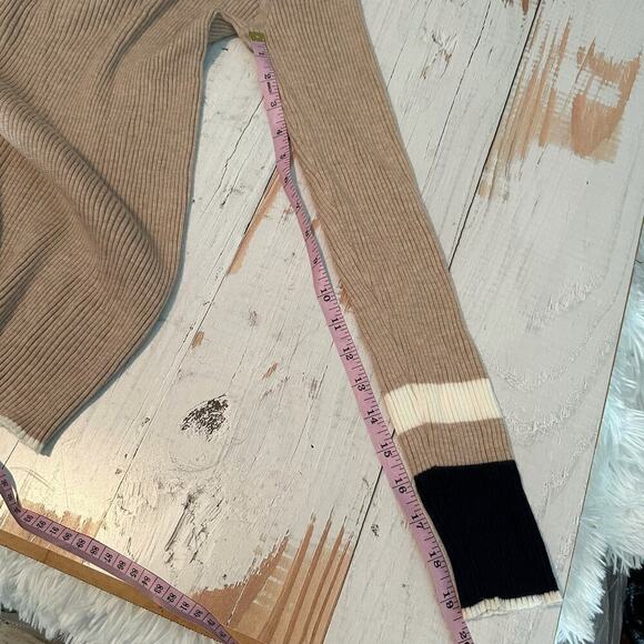 Vineyard Vines Rib Tipped Mock Neck Cashmere Long Line Sweater Size Large - Picture 8 of 8